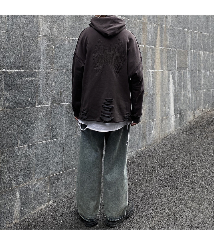 Loose Drape Graffiti Print Mopping Trousers For Men - Image 7