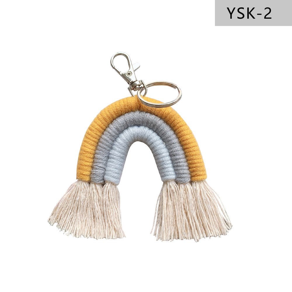 Home Braided Rainbow Tassel Keychain - Image 3