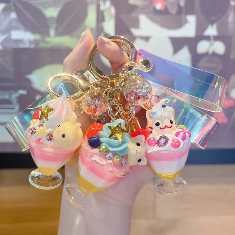 Creative Animal Ice Cream Keychain Pendant
