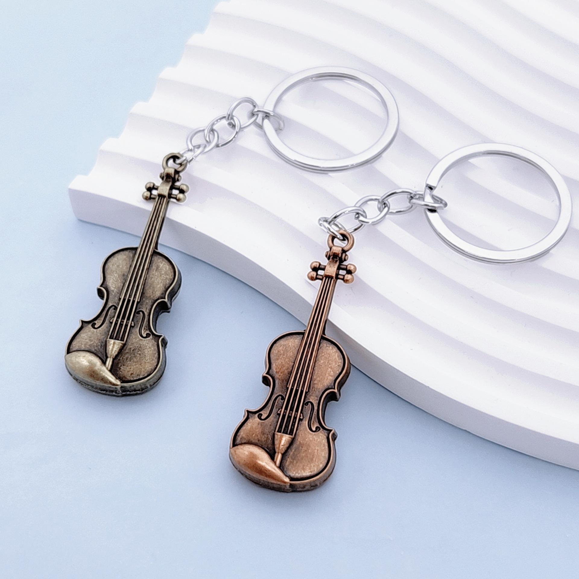 Retro Guitar Violin Keychain Pendant