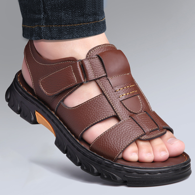 Soft Cowhide Bottom Dual-Use Men Sandals