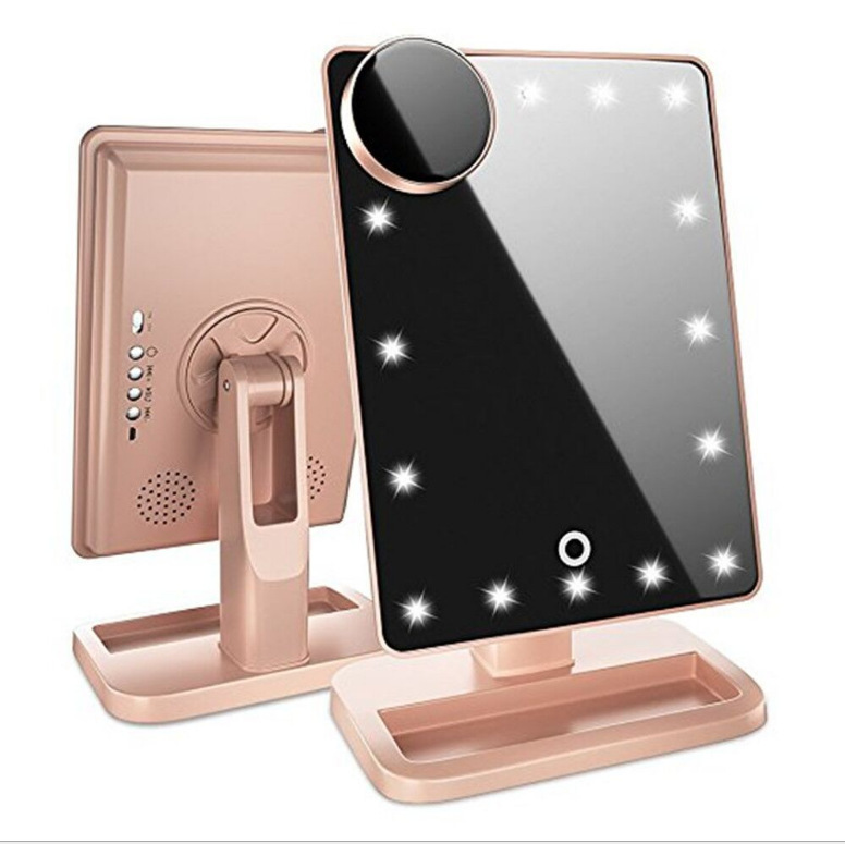 10X Magnifying Touch Screen Makeup Mirror With 20 LED