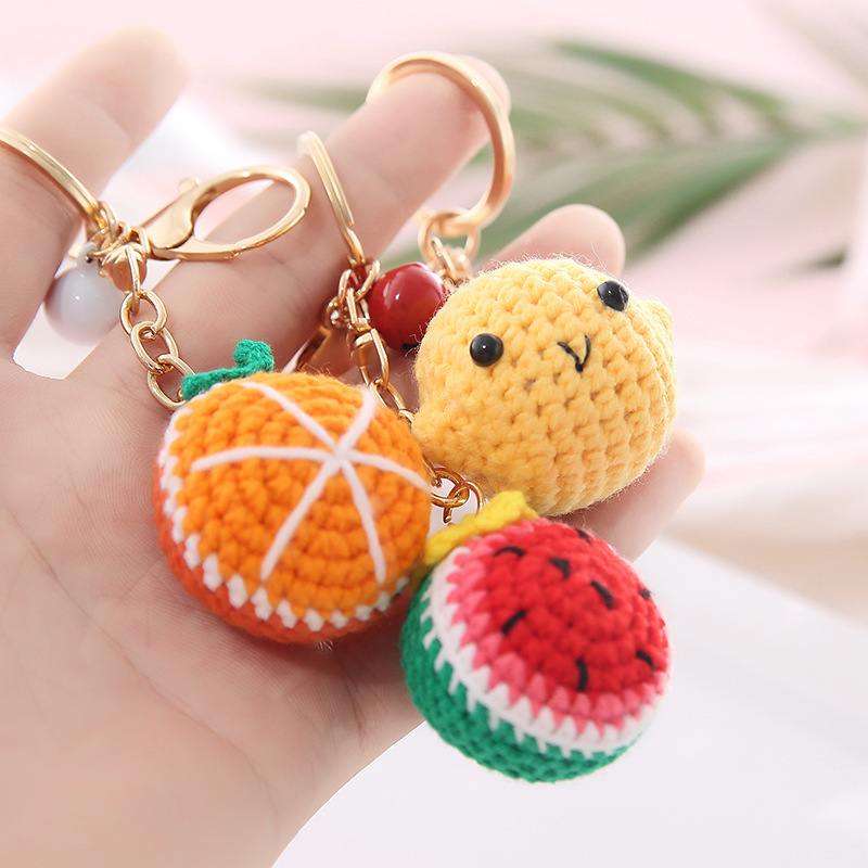 Creative Fruit Wool Ball Keychain