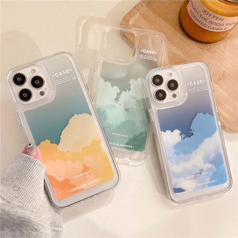 Gradient Cloud Print Phone Case