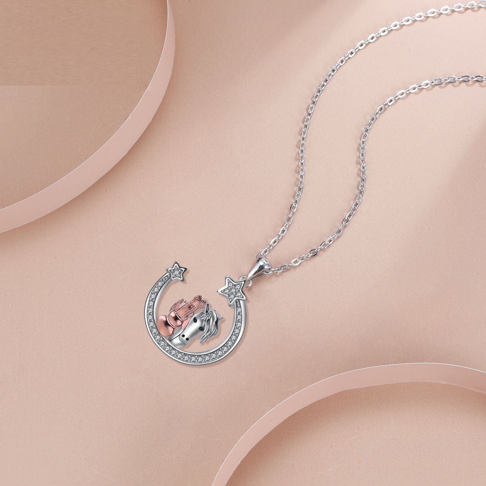 Personalized Girl And Horse Necklace