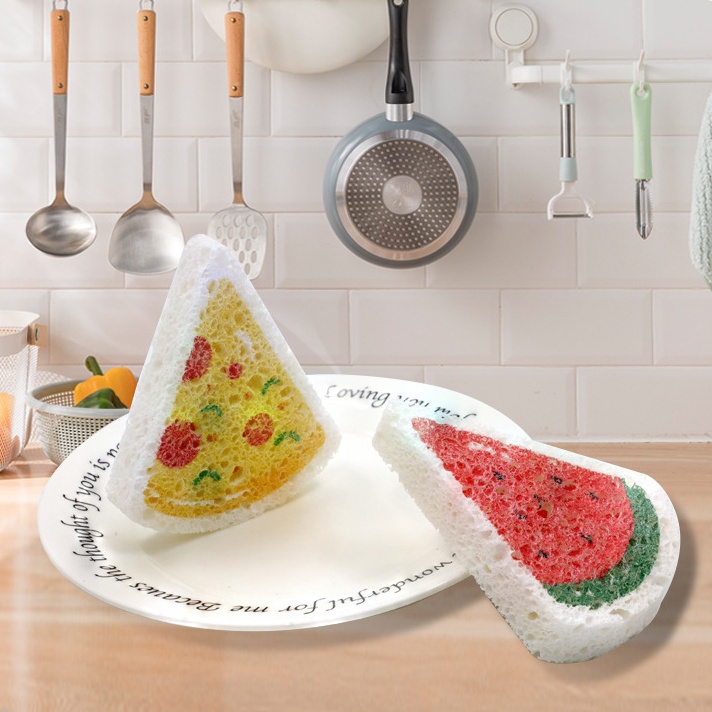 Cartoon Printing Wood Pulp Dishwashing Sponge