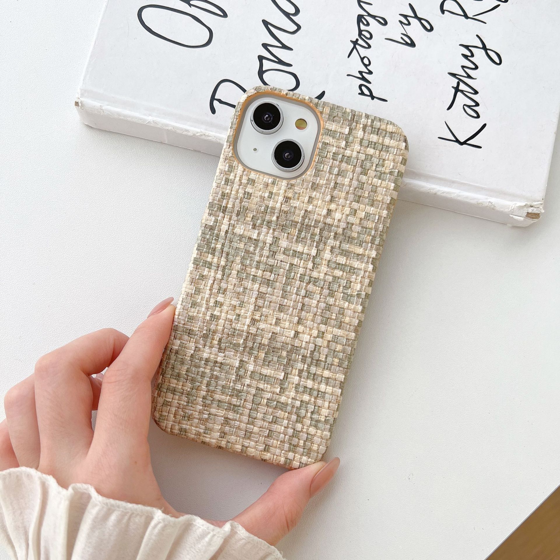 Woven Plaid Mobile Phone Protective Case - Image 9