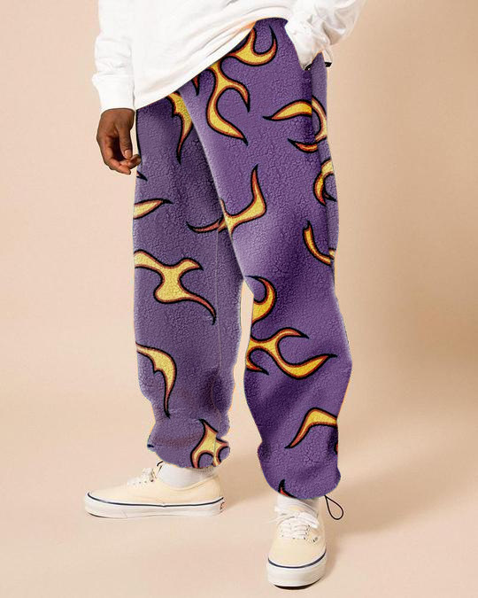 Loose Mid-waist Printed Fall Trousers For Men - Image 4