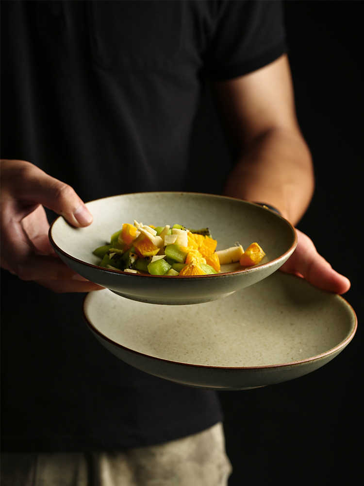 Household Simple Retro Ceramic Deep Plates - Image 2