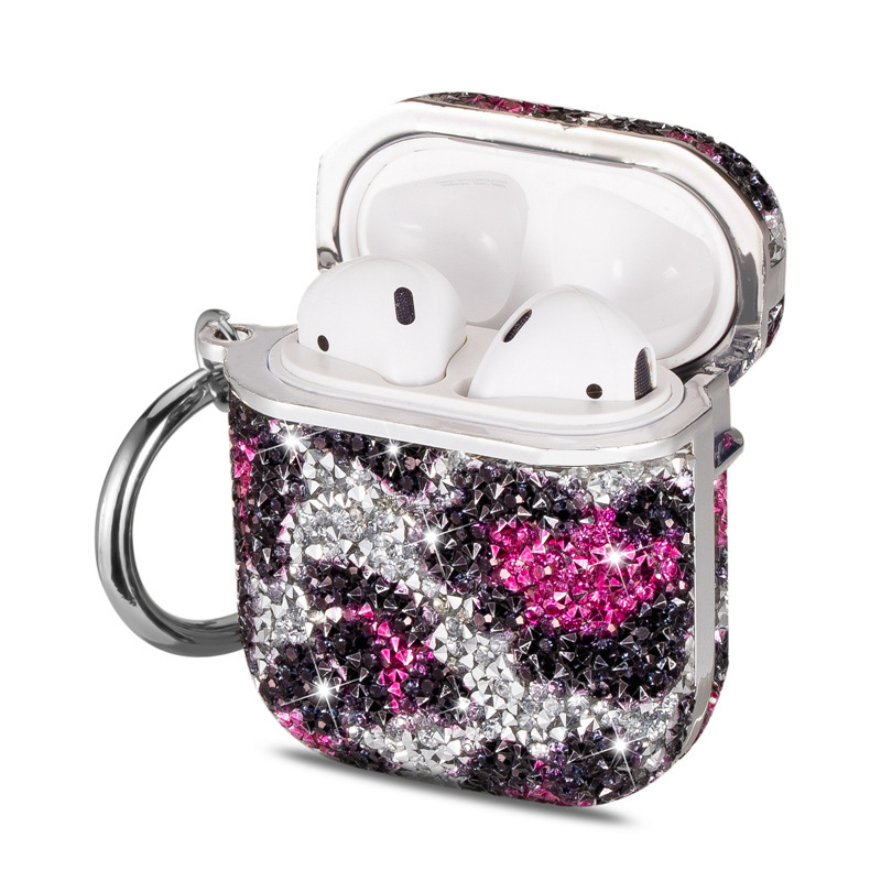 Fashion Leopard Print Rhinestone Earphone Case
