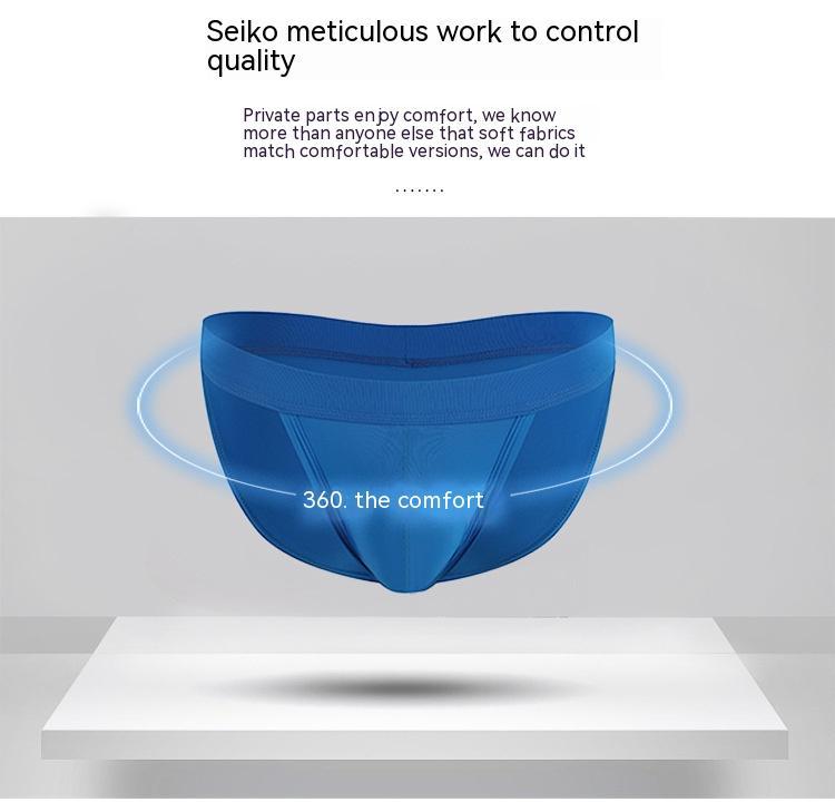 Low Waist Ice Silk Solid Color Men Underwear - Image 5