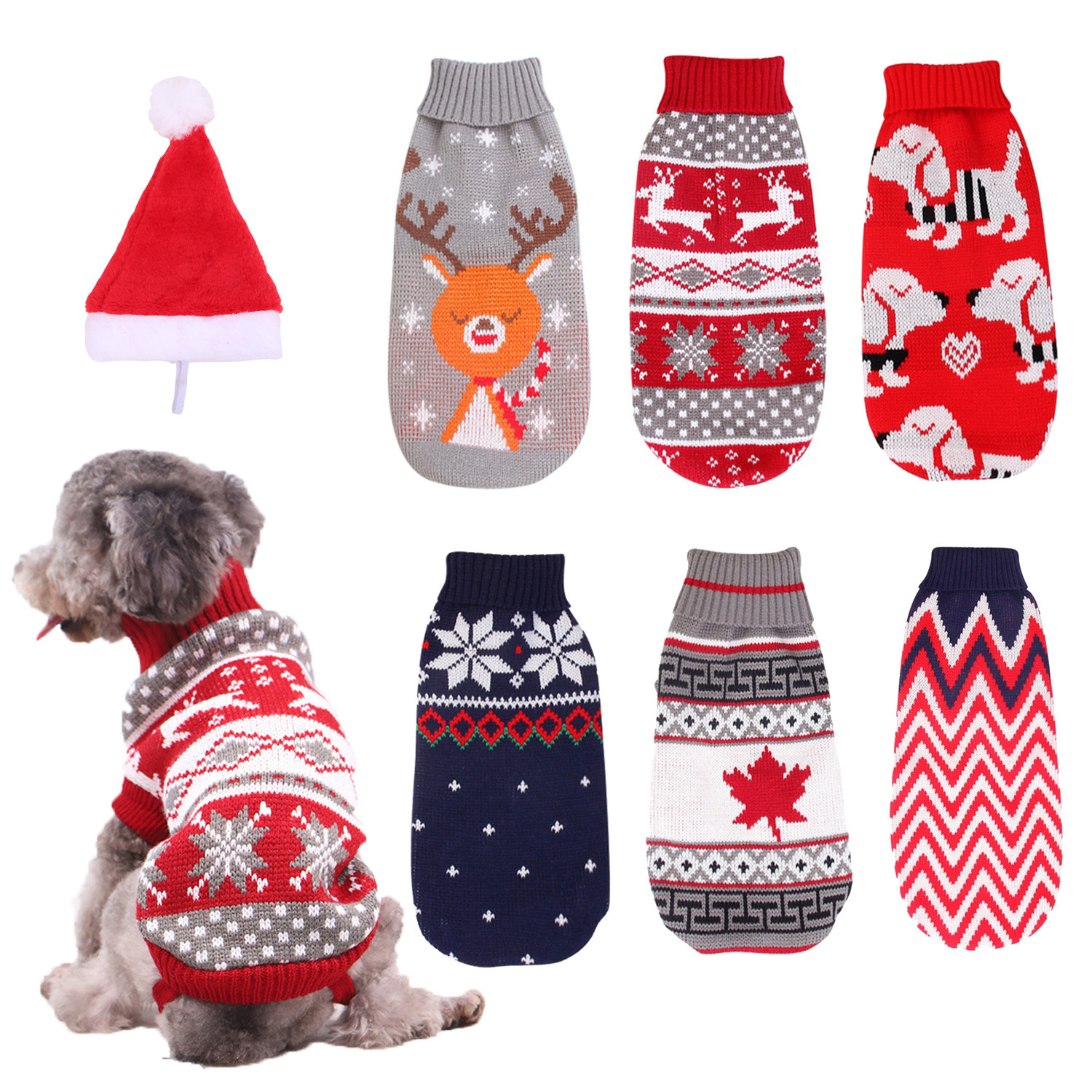 Christmas Turtleneck Dog Knitting Sweater - Image 5
