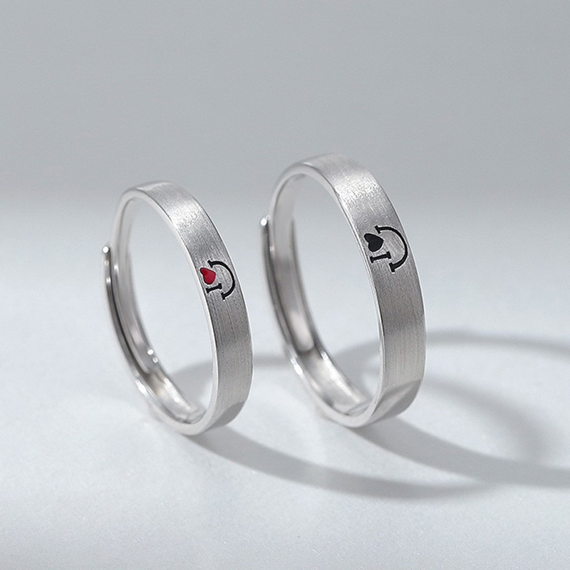 Love Smiling Face Couple Ring Men - Image 5