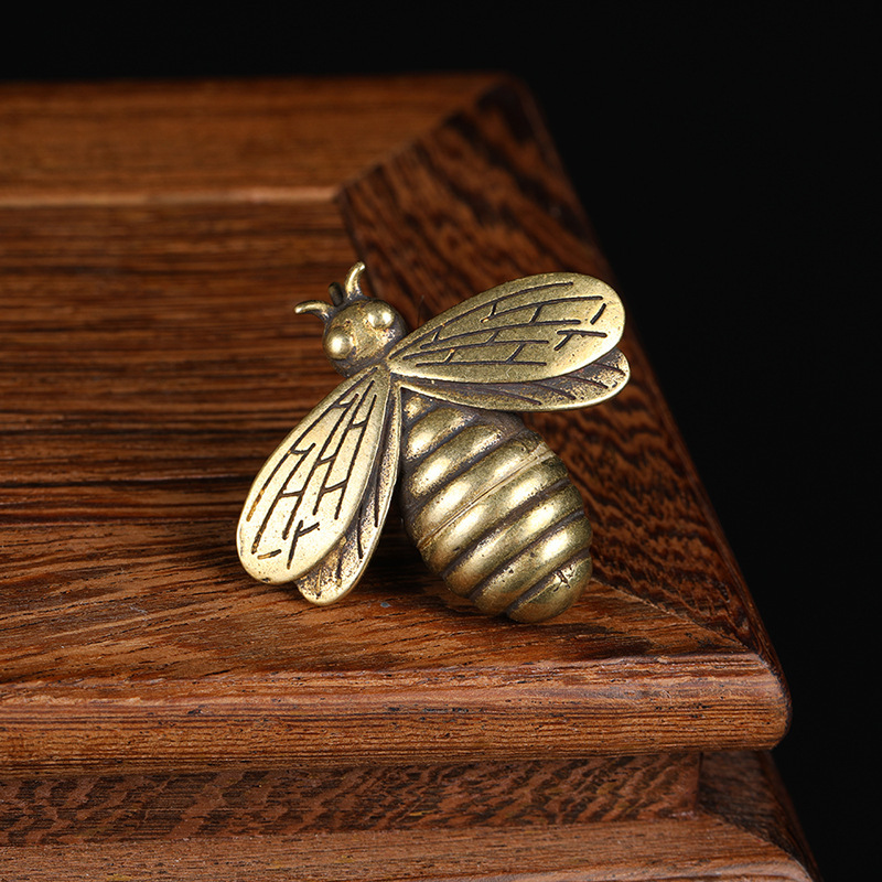 Handmade Honey Bee Punk Brass Keychain