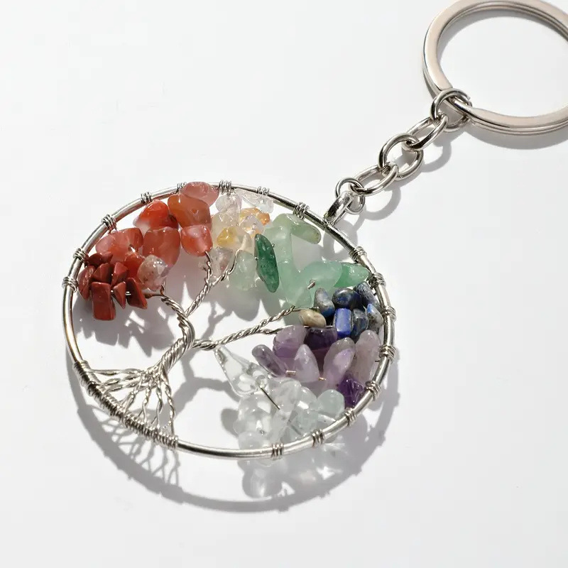 Crystal Chips Tree Of Life Keychain - Image 3