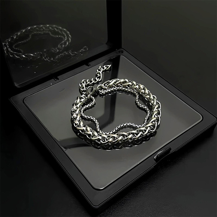 Double Layer Stainless Steel Bracelet For Men - Image 2