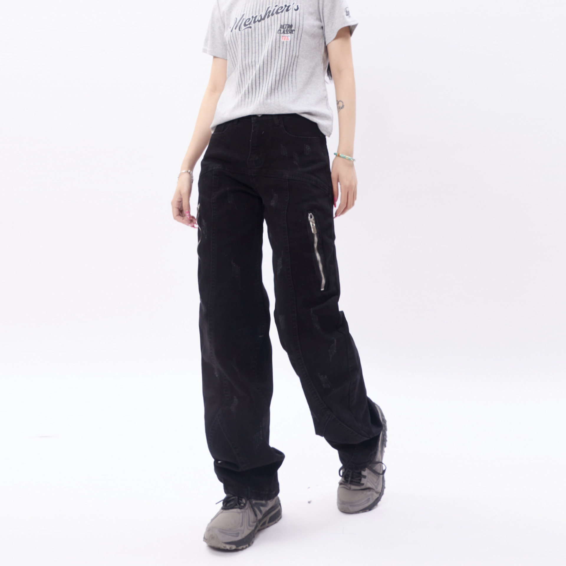 Heavy Denim Wash Trousers For Men