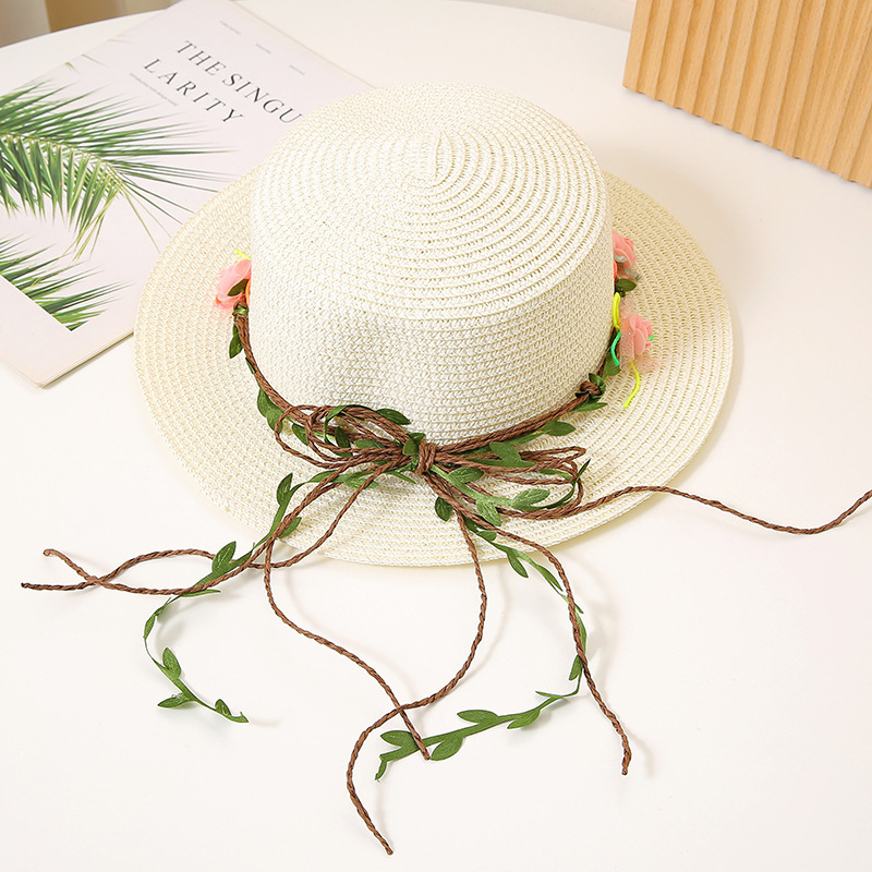 Women's Flat Sun Protection Straw Hat - Image 6