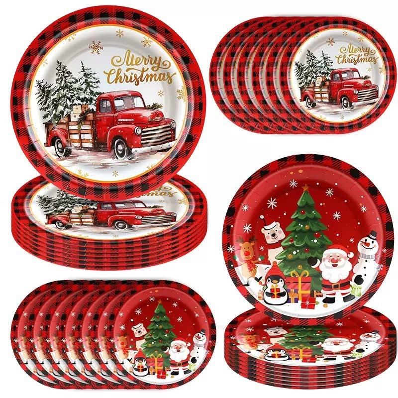 Christmas Disposable Paper Cups Tablecloth Set - Image 9