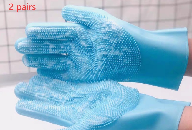 Silicone Massage Hair Bath Cleaning Glove - Image 2