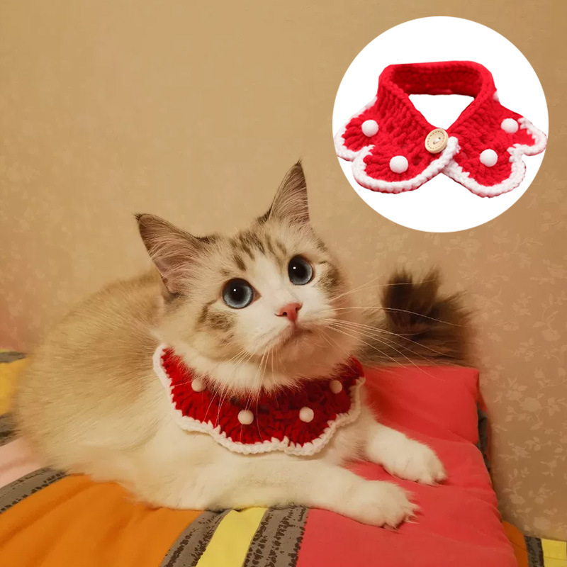 Pet Rabbits Knitted Collars Saliva Towels