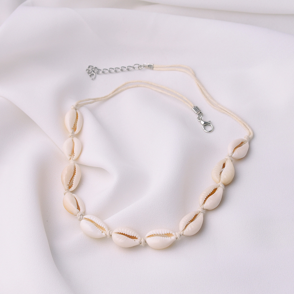 Casual Hand-Woven Shell Clavicle Chain Anklet - Image 3
