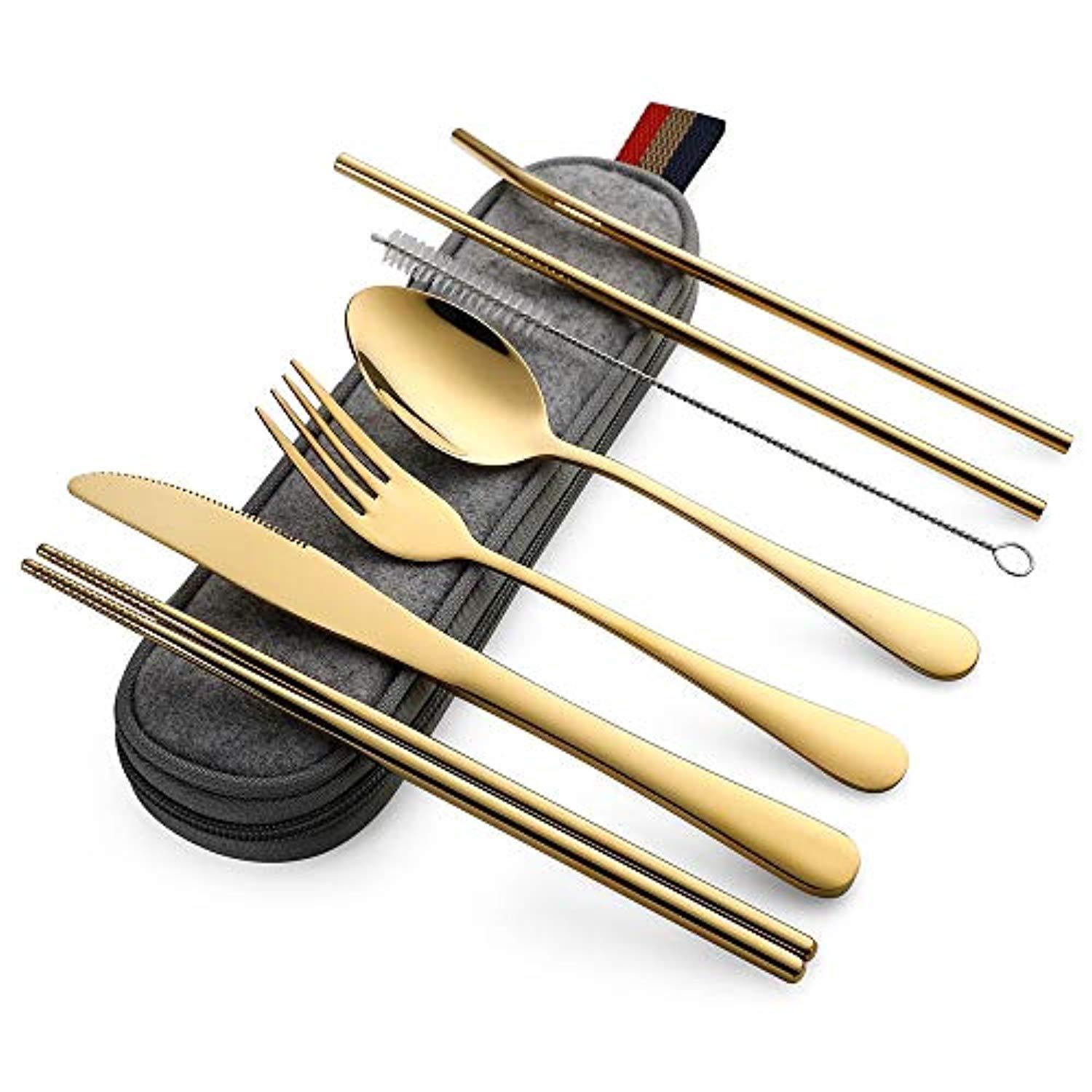 Portable 304 Stainless Steel Titanium-Coated Cutlery - Image 10