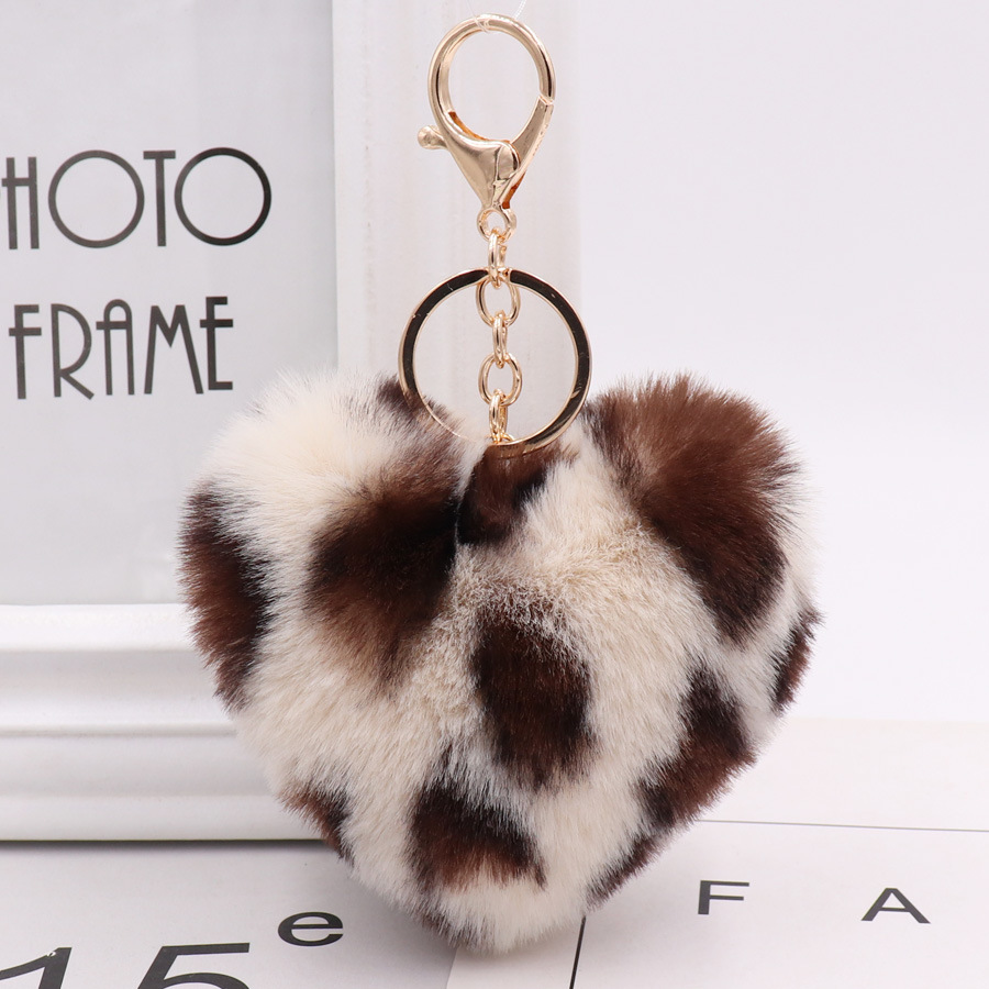 Fashion Women's Plush Heart Keychain