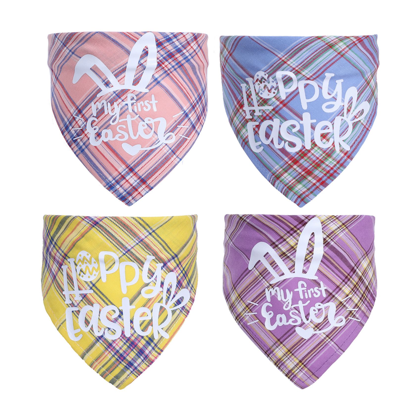 Single Layer Easter Bunny Pet Triangle Towel
