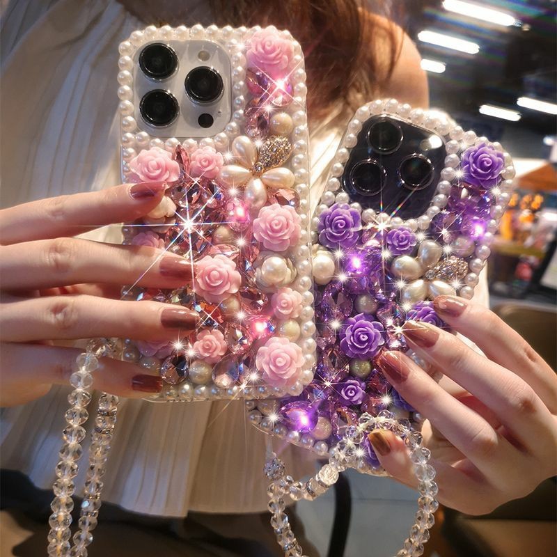 Fashion Flower Shiny Phone Case