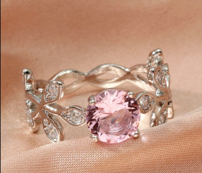 Red Gemstone Silver Plated Ring - Image 4