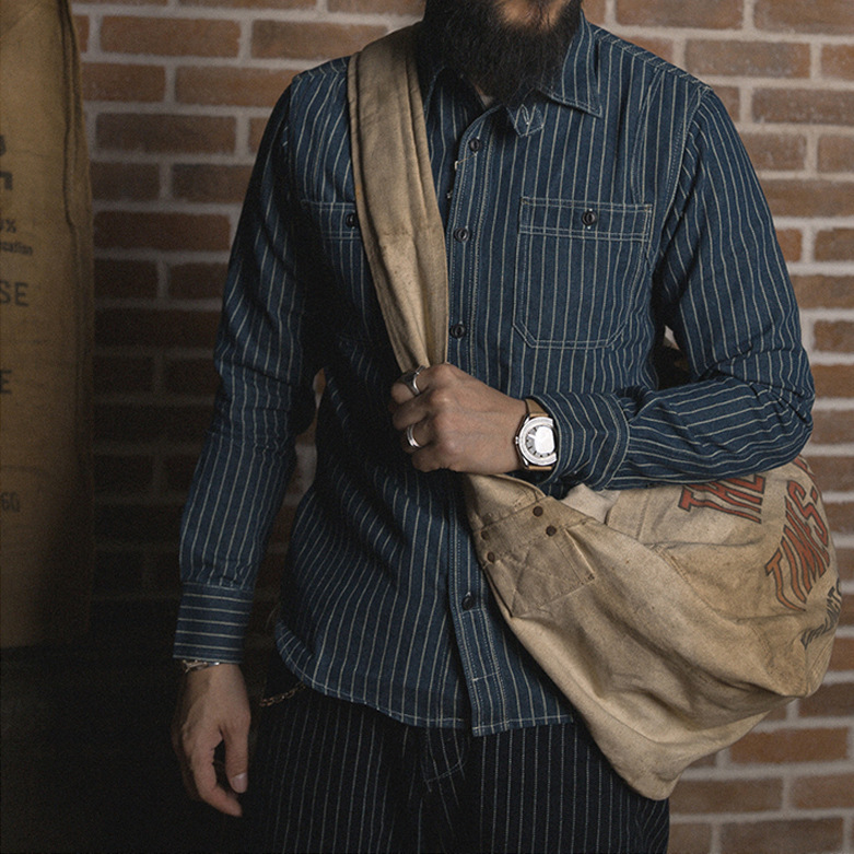 Striped Long Sleeve Tooling Shirt - Image 3