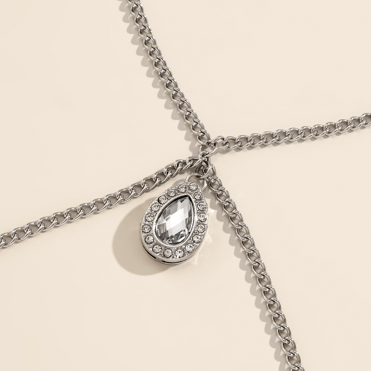 Simple Diamonds Drops With Alloy Necklace - Image 8