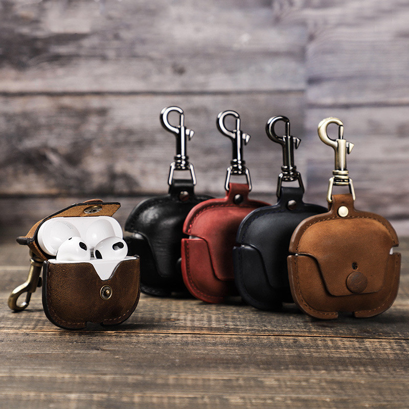 Crazy Horse Leather Earphone Protective Case