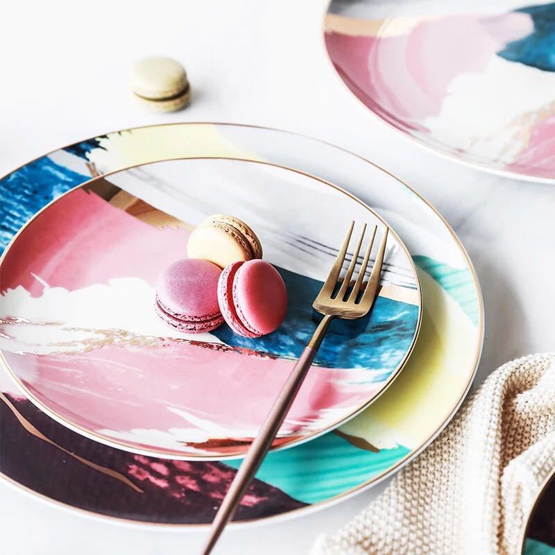 Watercolor Dessert Plates After Dinner