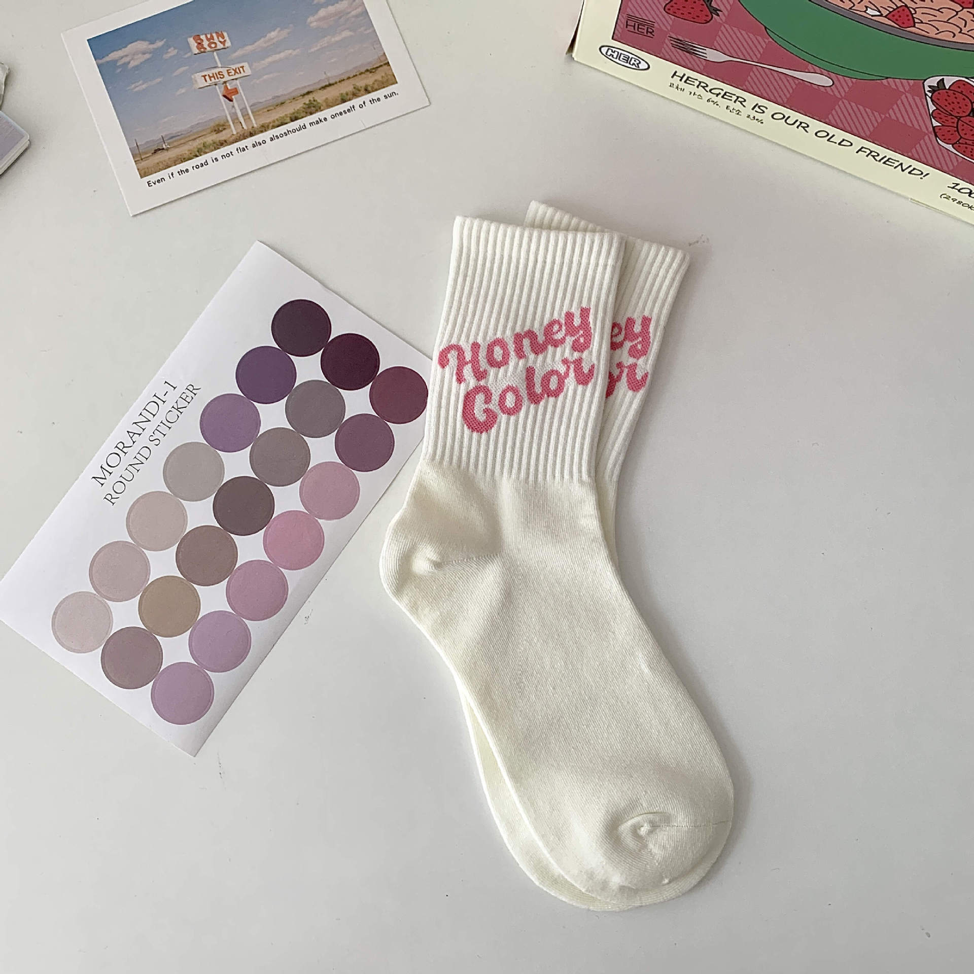 Women Cute Sweet Harajuku Flower Socks - Image 4