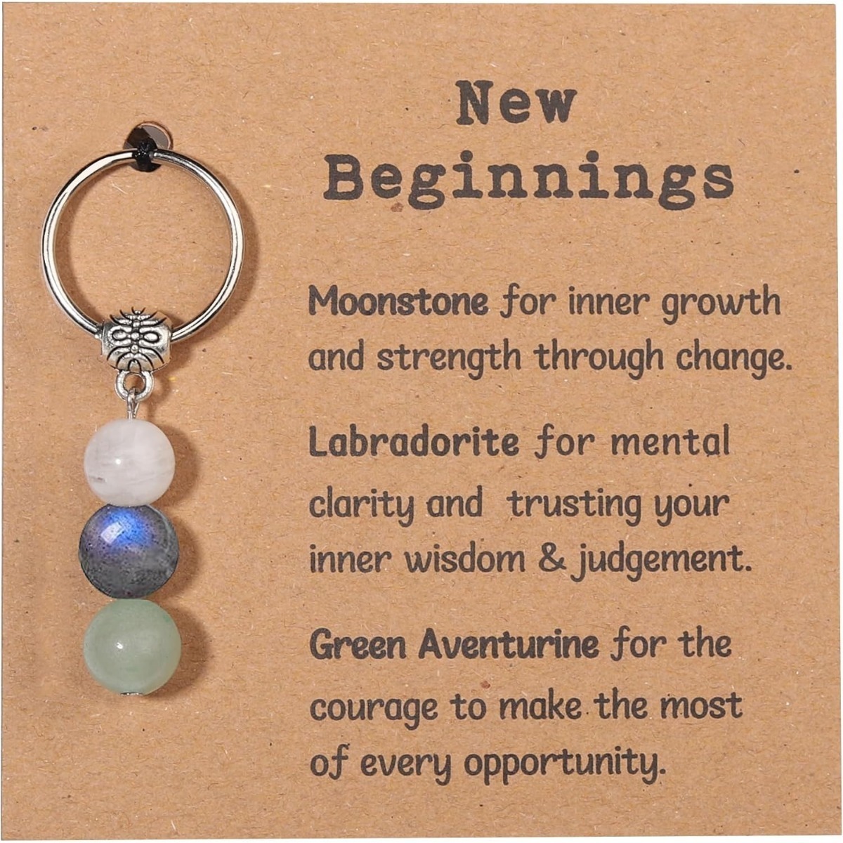 Green Chalcedony Bracelet Zebra Keychain - Image 3