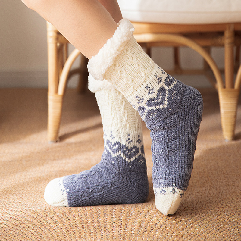 Non-slip Love Knitted Plush Floor Socks - Image 8