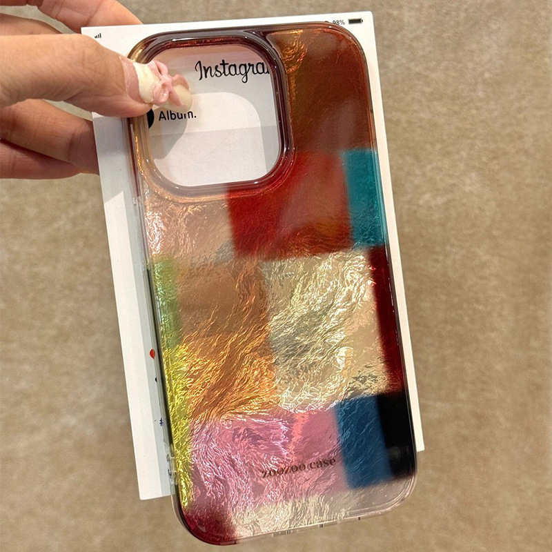 Colorful Square Plaid Phone Case - Image 2