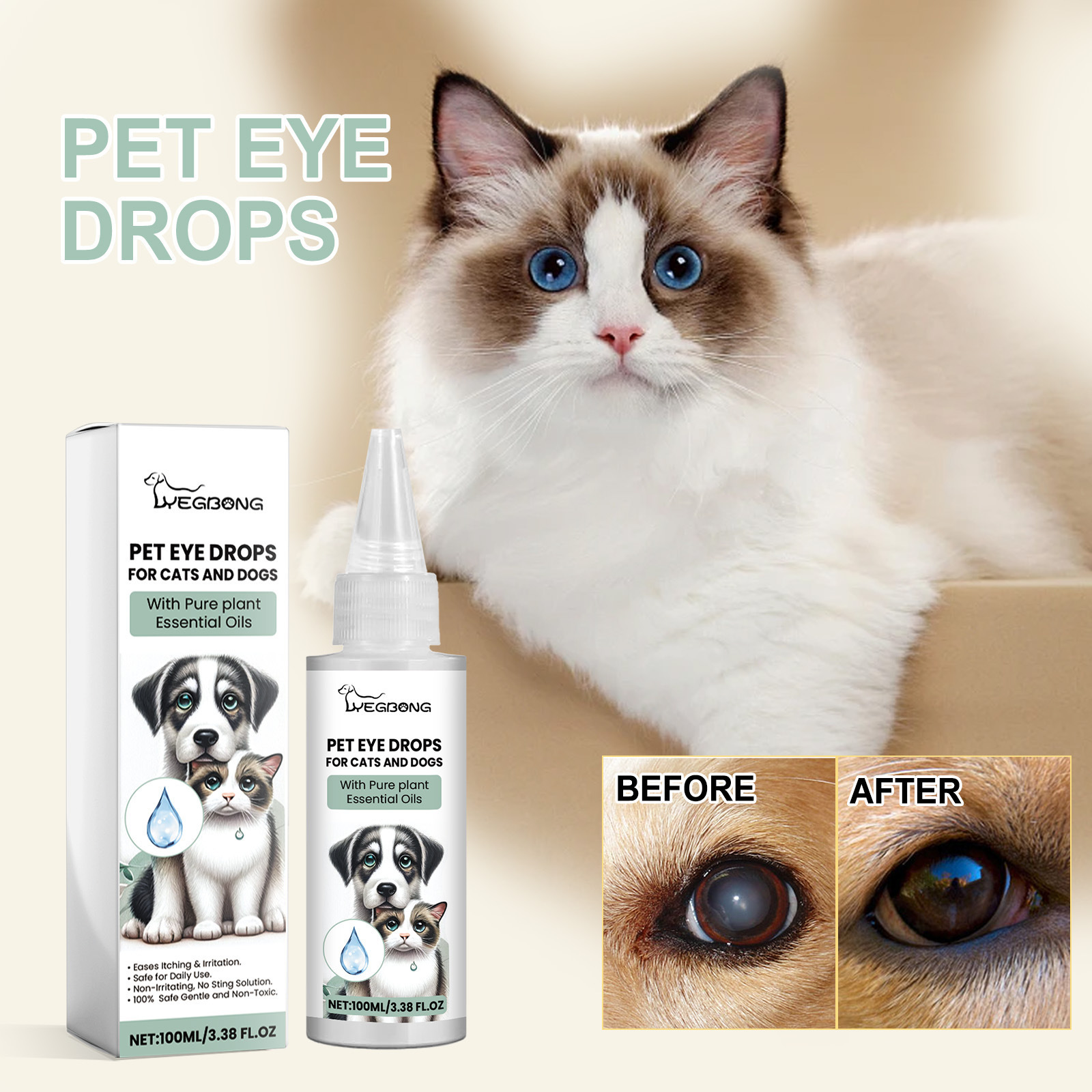 Pet Dogs And Cats Eye Care Drops