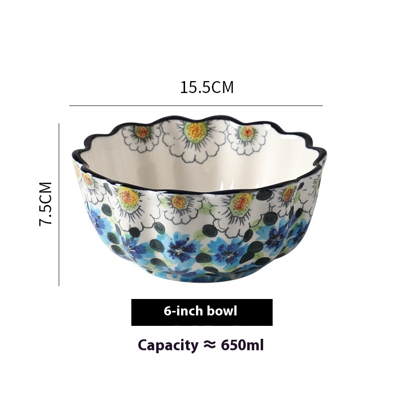 Ceramic Hand-Painted Noodle Bowl Tableware - Image 10