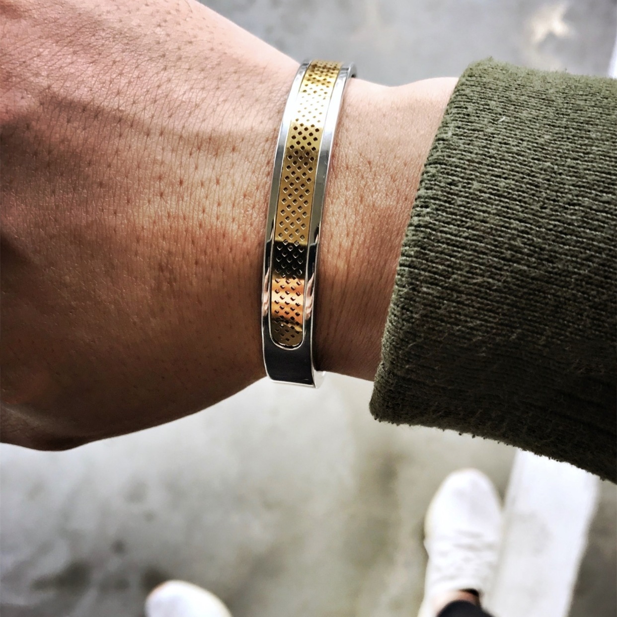 Punk Vintage Mesh Stainless Steel Bracelet