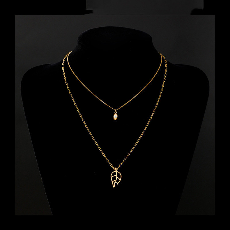 Simple Hollow Leaf Necklace - Image 6