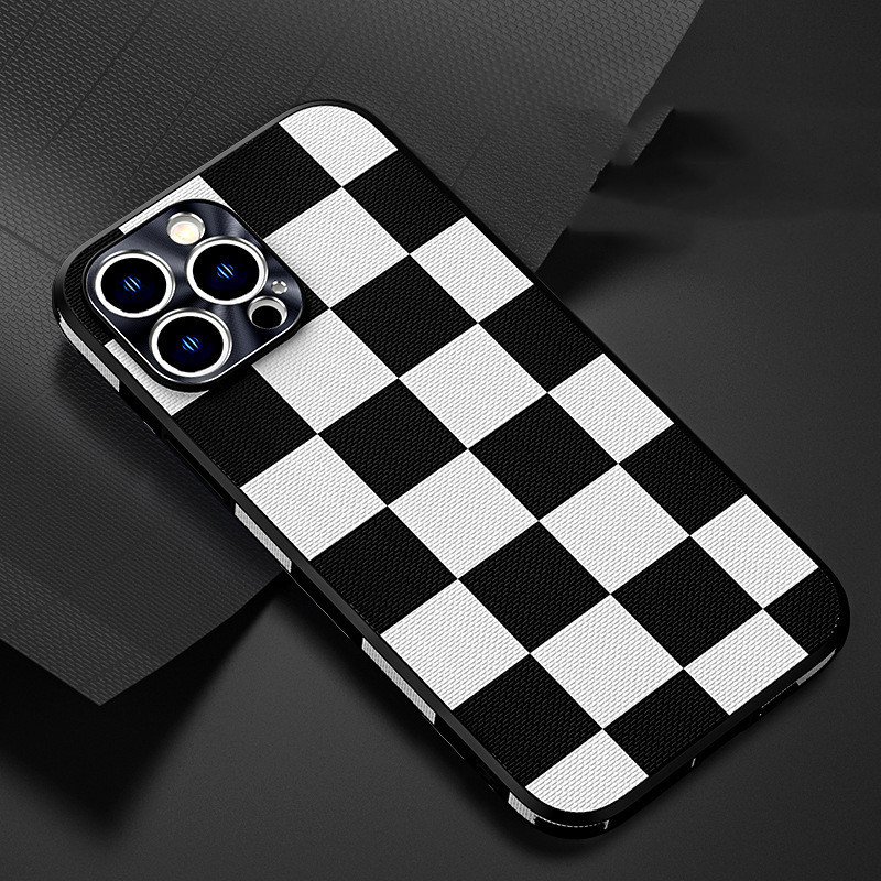 Plaid Side Stick Leather Phone Case - Image 7