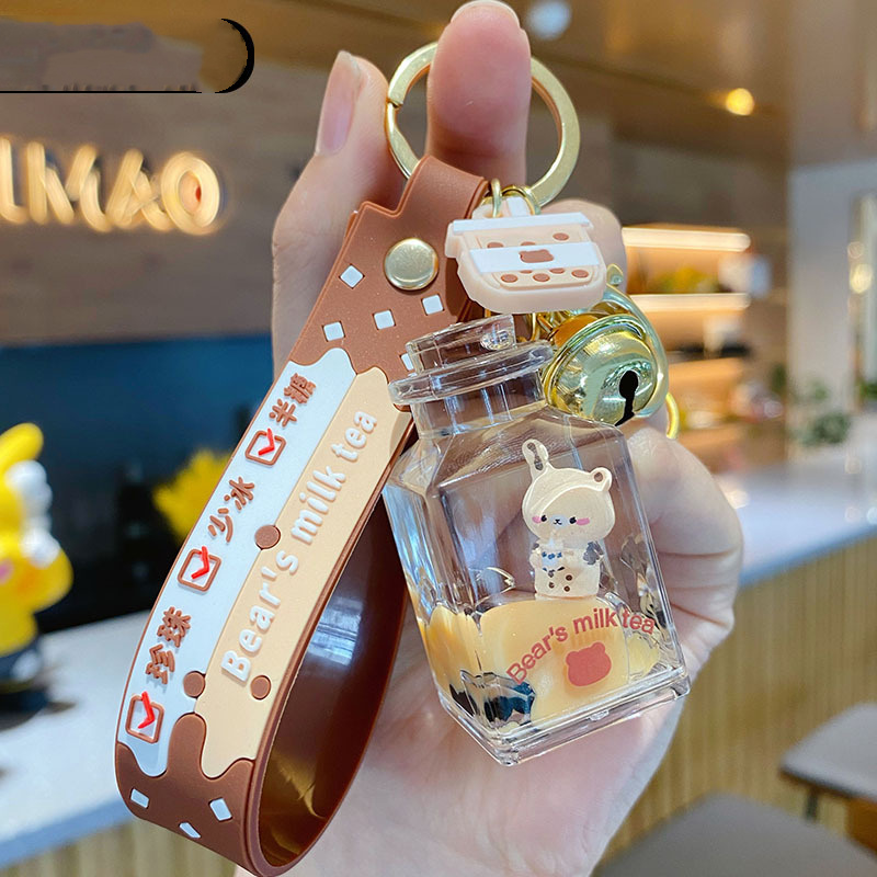 Cute Milk Tea Bear Pendant Keychain - Image 7