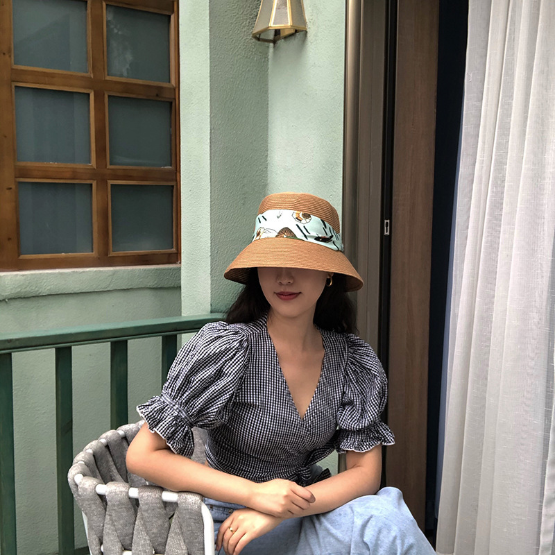 French Vintage Hepburn Straw Fisherman Hat