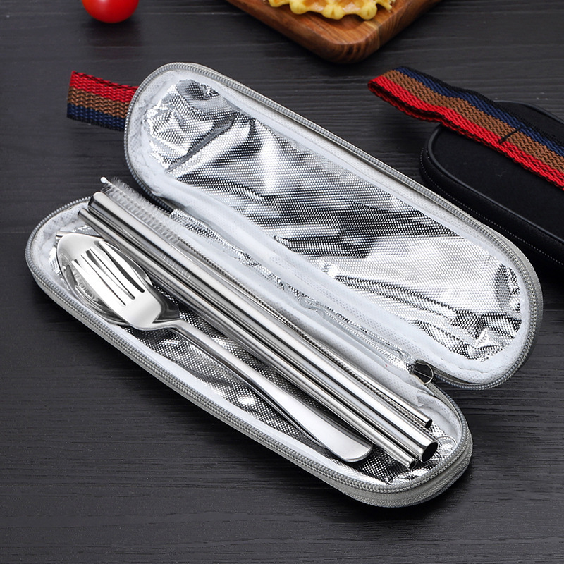 Portable 304 Stainless Steel Titanium-Coated Cutlery - Image 3