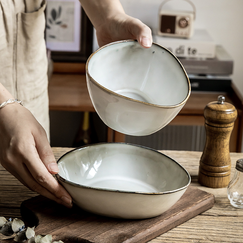 Retro Irregular Flaw Salad Plates - Image 4