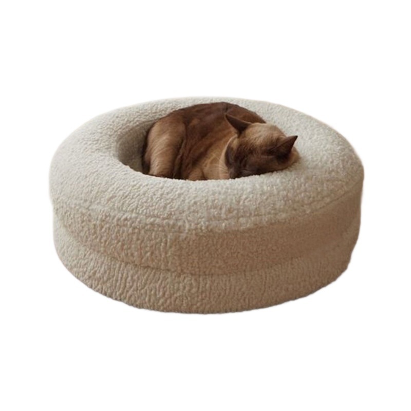 Household Solid Color Leisure Round Cat Bed - Image 7