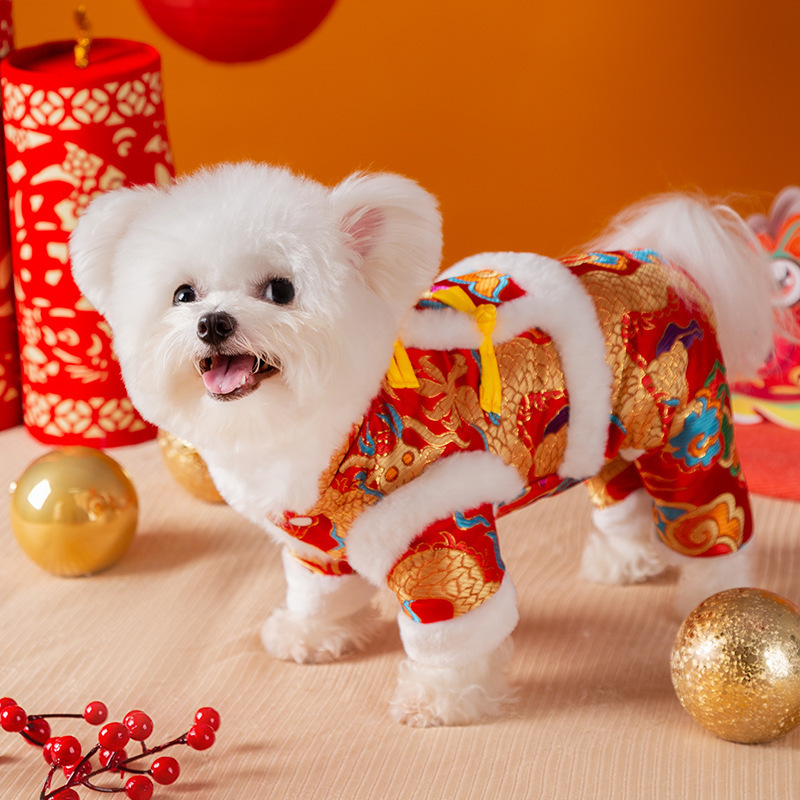 Dragon Brocade Pet Jumpsuit - Image 4